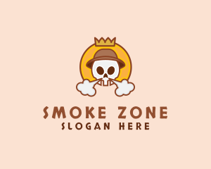 Skull Crown Smoke   logo design