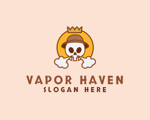 Skull Crown Smoke   logo design