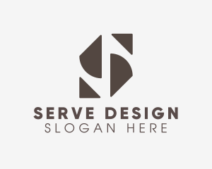 Brown Elegant Letter S logo design