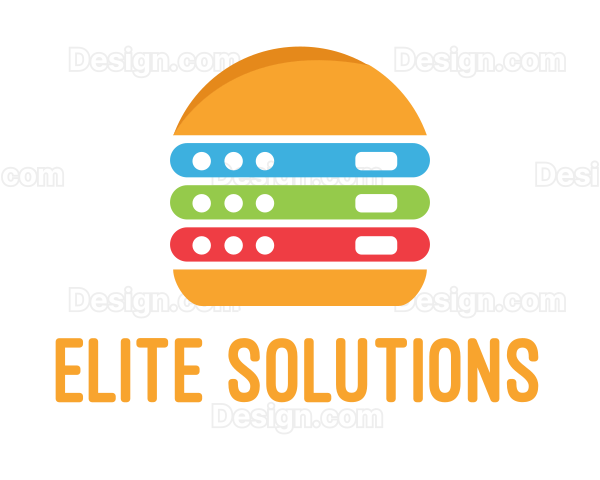 Computer Server Burger Logo