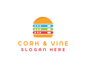 Computer Server Burger logo design