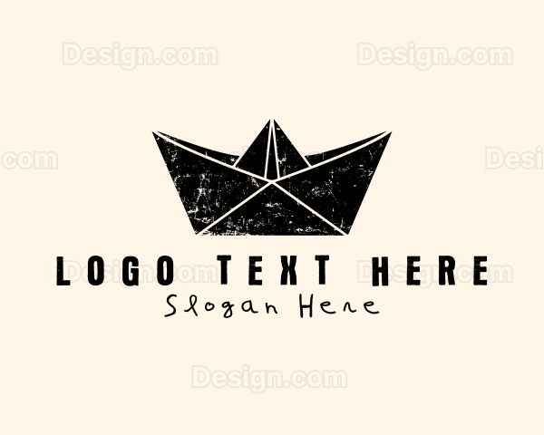 Rustic Paper Boat Logo