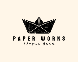 Rustic Paper Boat logo design