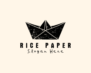 Rustic Paper Boat logo design