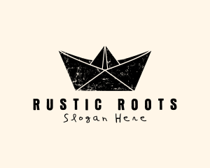 Rustic Paper Boat logo design