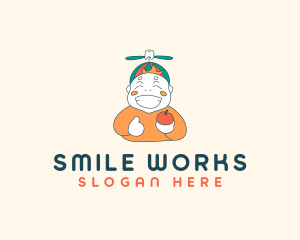 Smiling Kid Cartoon logo design