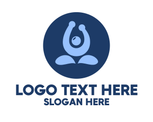 Blue Yoga Trainer logo design