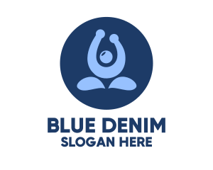 Blue Yoga Trainer logo design