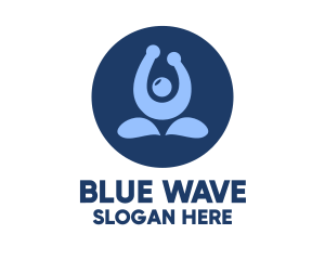 Blue Yoga Trainer logo design