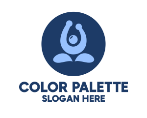 Blue Yoga Trainer logo design