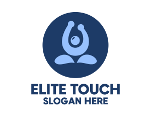 Blue Yoga Trainer logo design