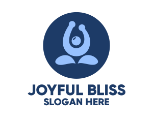 Blue Yoga Trainer logo design