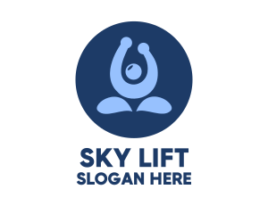 Blue Yoga Trainer logo design