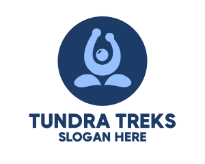 Blue Yoga Trainer logo design