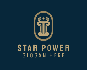 Star Column Emblem  logo design