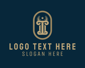 Column - Star Column Emblem logo design