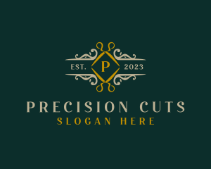 Ornamental Scissors Hairdresser logo design