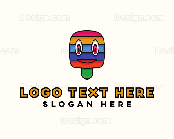 Colorful Stripe Popsicle Logo