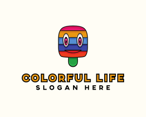 Colorful Stripe Popsicle  logo design