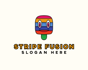 Colorful Stripe Popsicle  logo