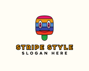 Colorful Stripe Popsicle  logo design