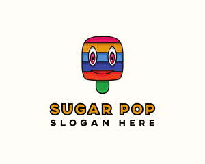 Colorful Stripe Popsicle  logo design