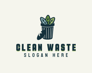 Leaf Trash Can  logo design