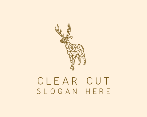 Simple Deer Line Art logo design