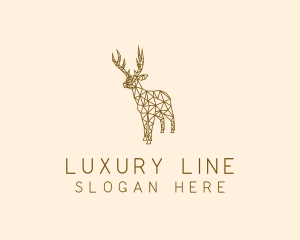 Simple Deer Line Art logo design