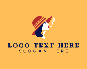 Lady Hat Smoking logo