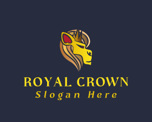 Gold Crown Lion logo design