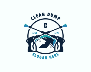 Pressure Washer House Cleaning logo design