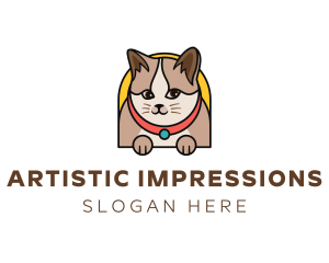 Cute Pet Cat logo design