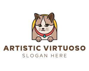 Cute Pet Cat logo design