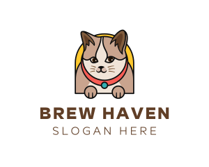 Cute Pet Cat logo design