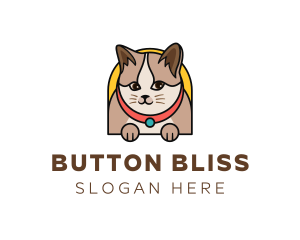 Cute Pet Cat logo design