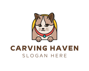 Cute Pet Cat logo design