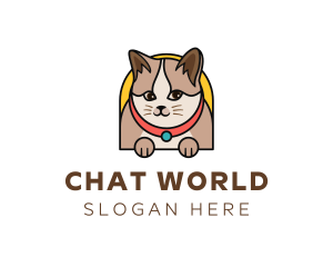 Cute Pet Cat logo design