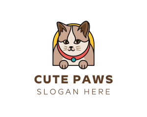 Cute Pet Cat logo design