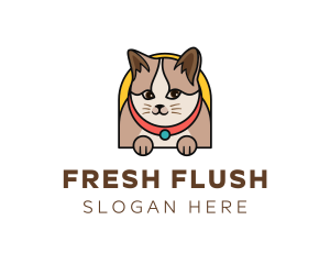 Cute Pet Cat logo design