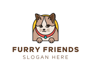 Cute Pet Cat logo design