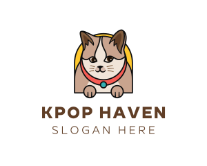 Cute Pet Cat logo design