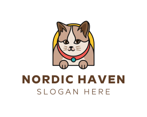 Cute Pet Cat logo design