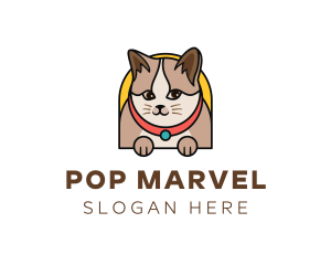 Cute Pet Cat logo design