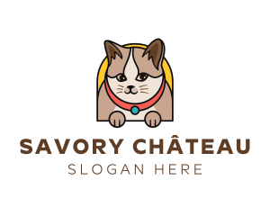 Cute Pet Cat logo design