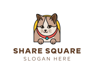 Cute Pet Cat logo design