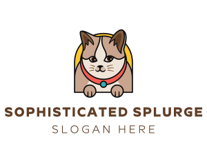 Cute Pet Cat logo design