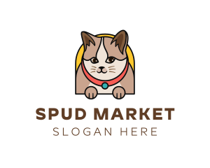 Cute Pet Cat logo design