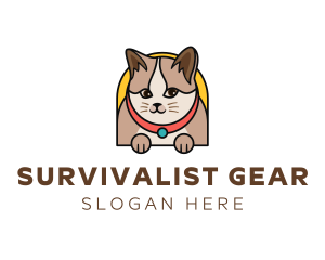 Cute Pet Cat logo design