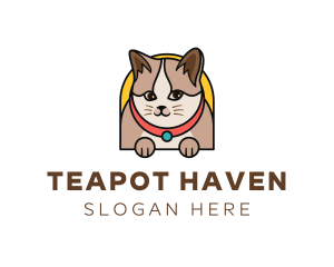 Cute Pet Cat logo design